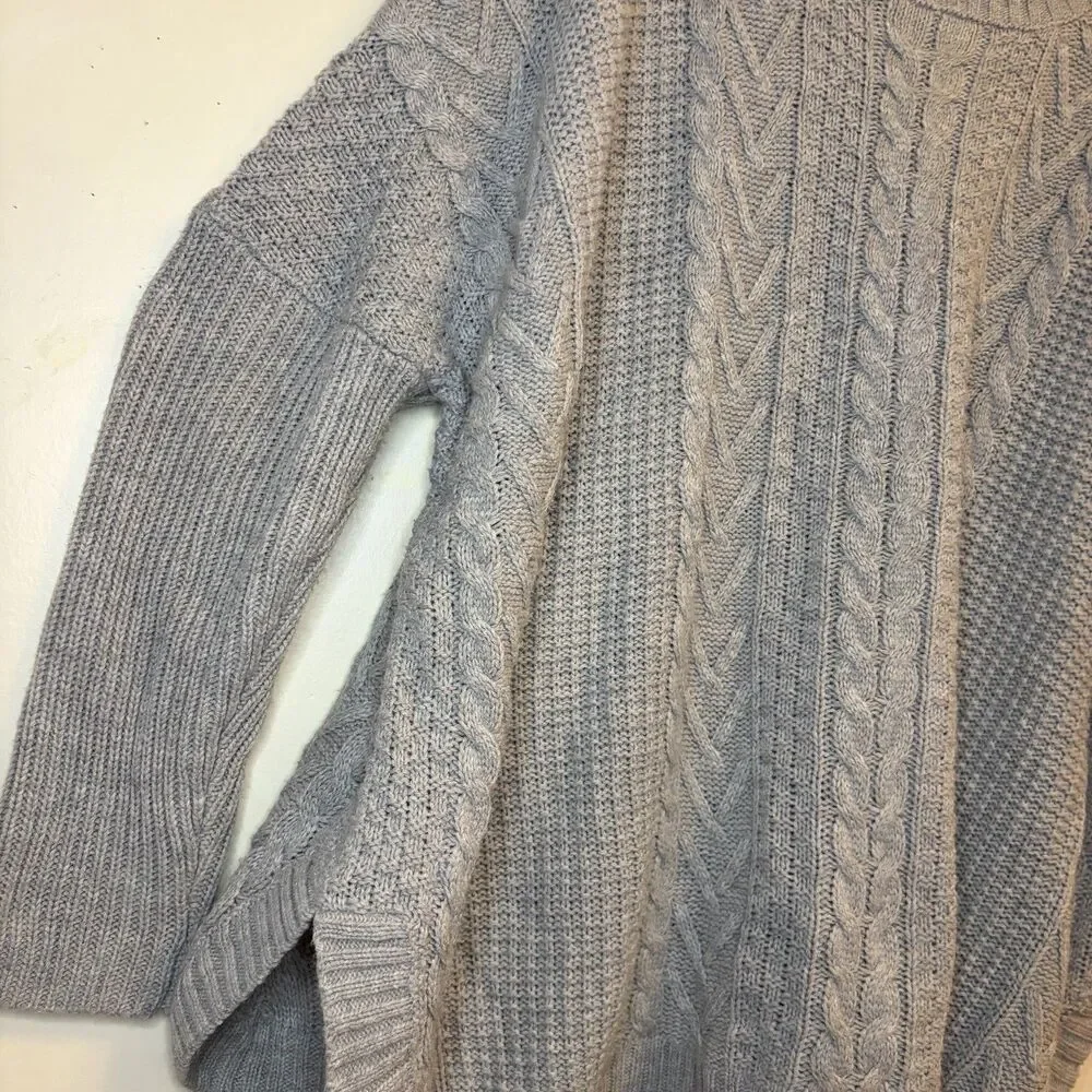 Natural Reflections Gray Cable-Knit Crewneck Pullover Sweater Women’s XXL